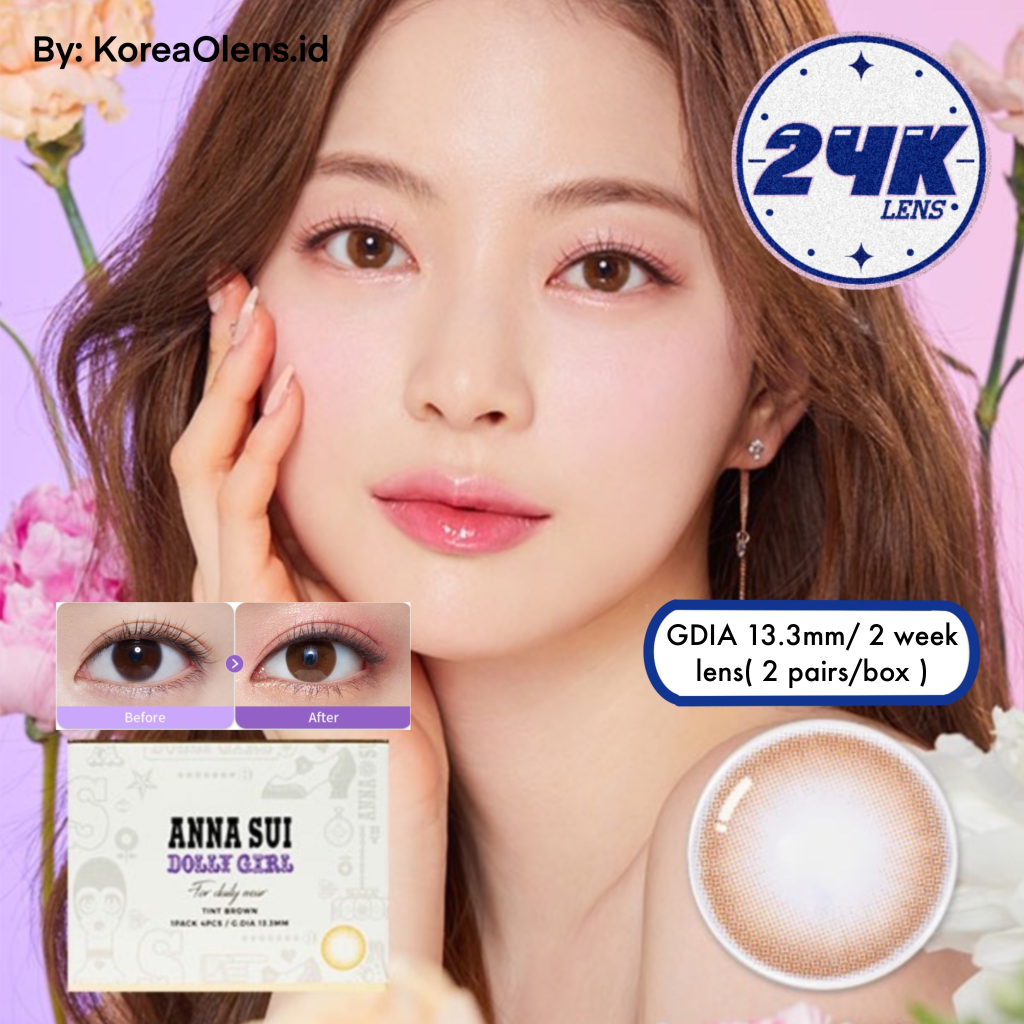SOFTLENS ORI KOREA OLENS NEWJEANS BLACK PINK LENS ANNA SUI X OLENS DOLLY TINT BROWN 2 WEEKS/2 PAIRS