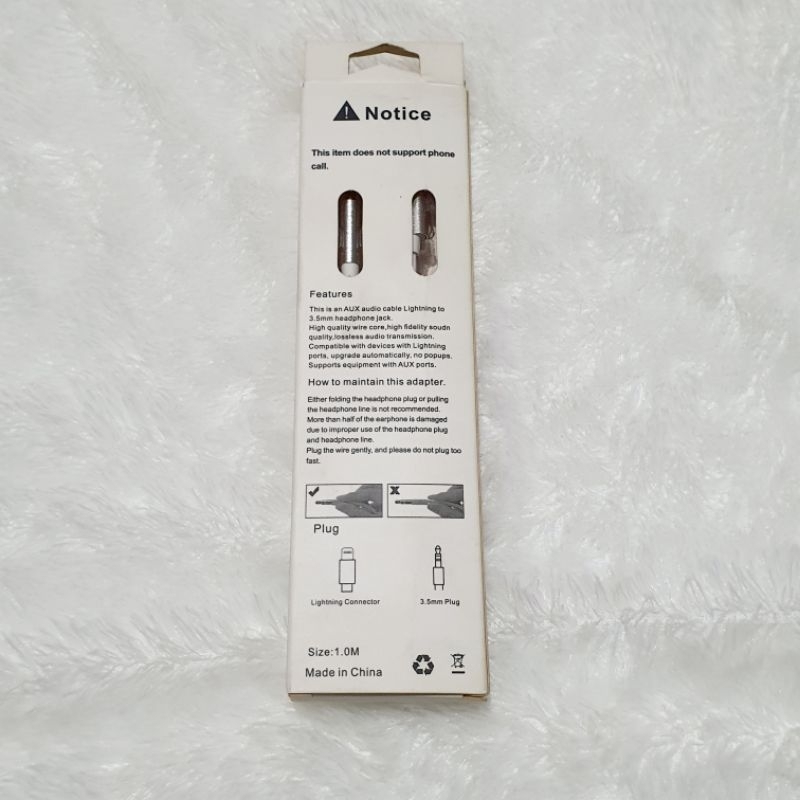 Kabel AUX IPHONE Konverter Audio Lightning to Jack AUX 3.5mm