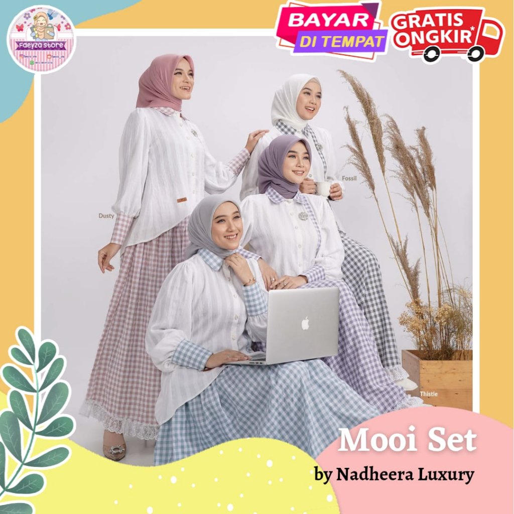 [BLOUSE] Mooi Set ORI by Nadheera Luxury Setelan Wanita Blouse Rok Skirt Bahan Cotton Premium X Rayo