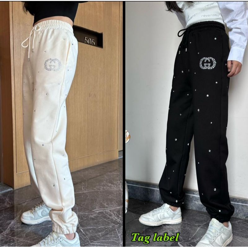 Celana Jogger wanita cotton import