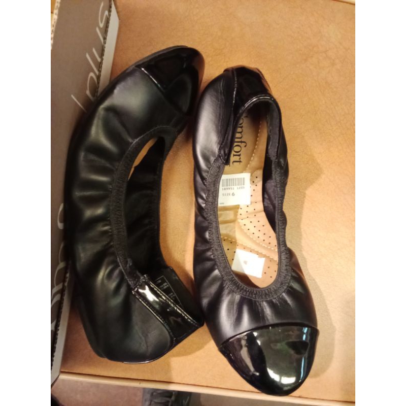 comfort plus claire flat shoes hitam original payless
