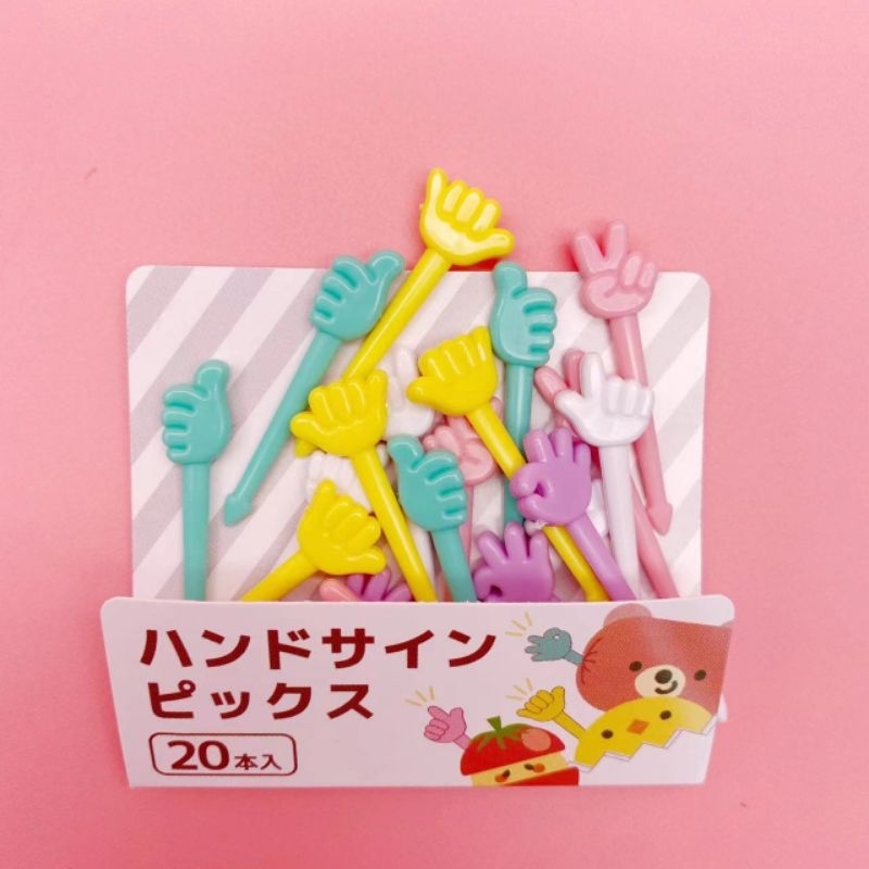 Bakul Bekal - Food Pick Bentuk Tangan Lucu Tusukan Tusuk Bento Garpu Buah Foodpick Hiasan Kue Forkpi