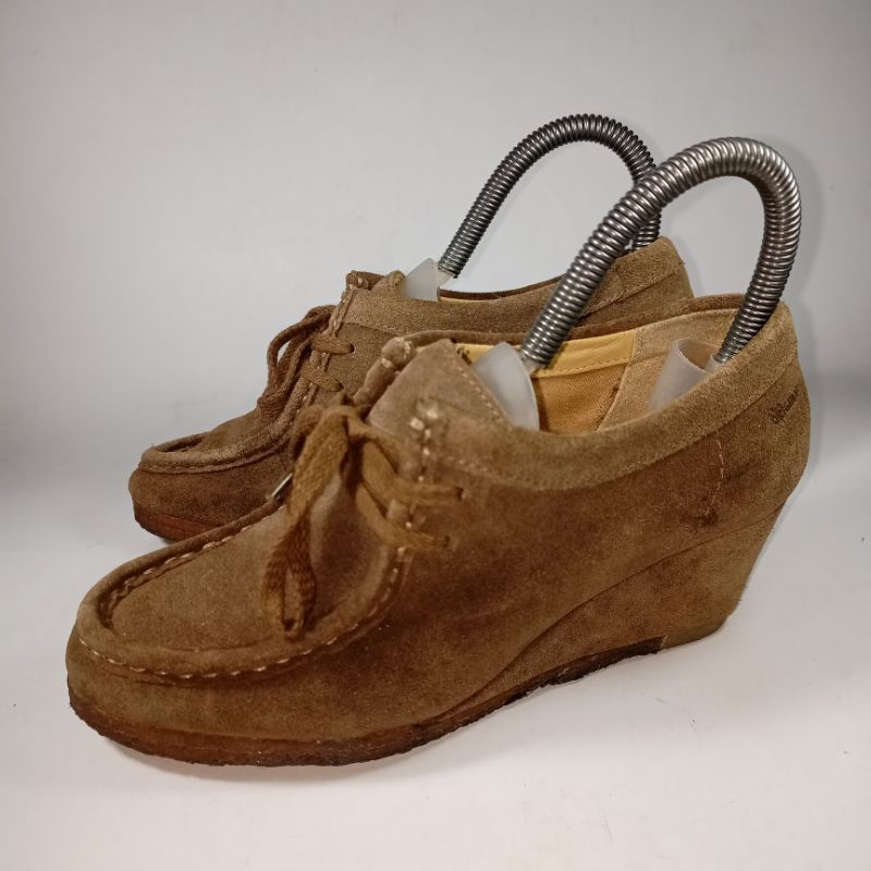 Clarks original leather wedges 35 size women shoes