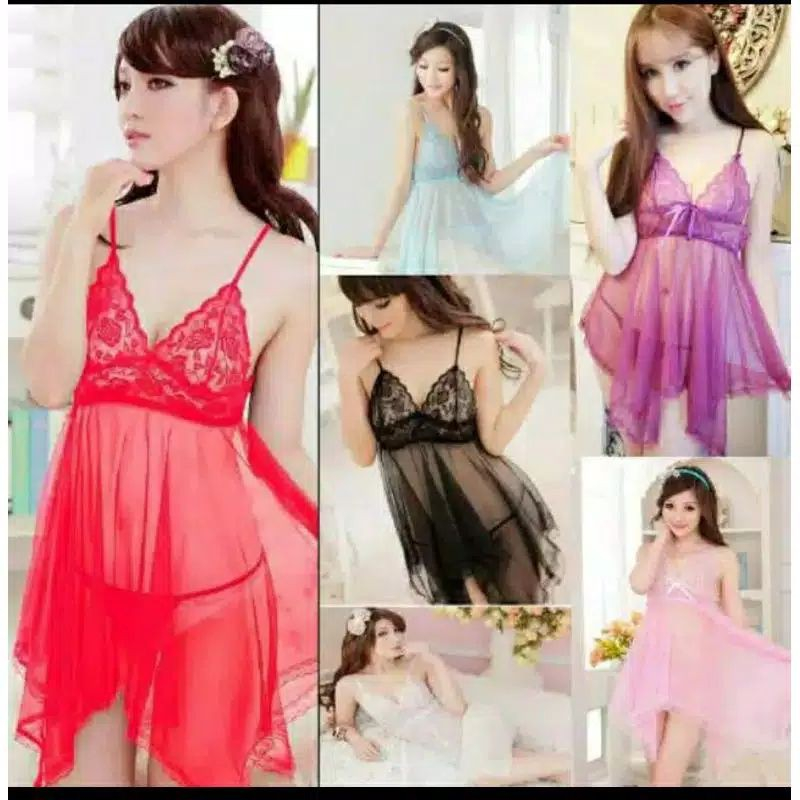 { OMG }  Baju Tidur Wanita Lingerie  For Women Set + Celana Dalam / Baju Tidur Premium Halus Wanita Set + Celana Dalam / Lingerie Wanita  Piyama transparan gaun malam Set + Celana Balam