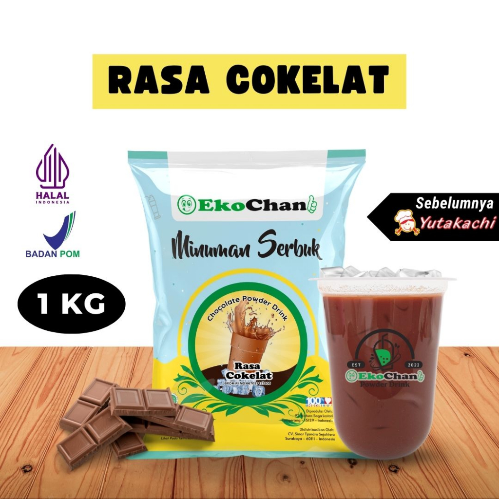 

Bubuk Minuman Coklat 1 Kg EkoChan / Powder Drink Aneka Rasa / Bubuk Minuman Kekinian / Serbuk Minuman / Bubble Drink