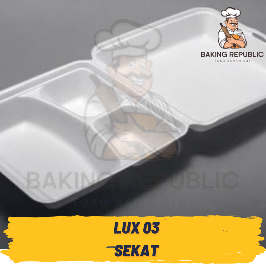 KOTAK MAKAN STYROFOAM | LUX 03 SEKAT | LUX 03 POLOS | TEMPAT NASI KUE STYROFOAM | 5 PCS