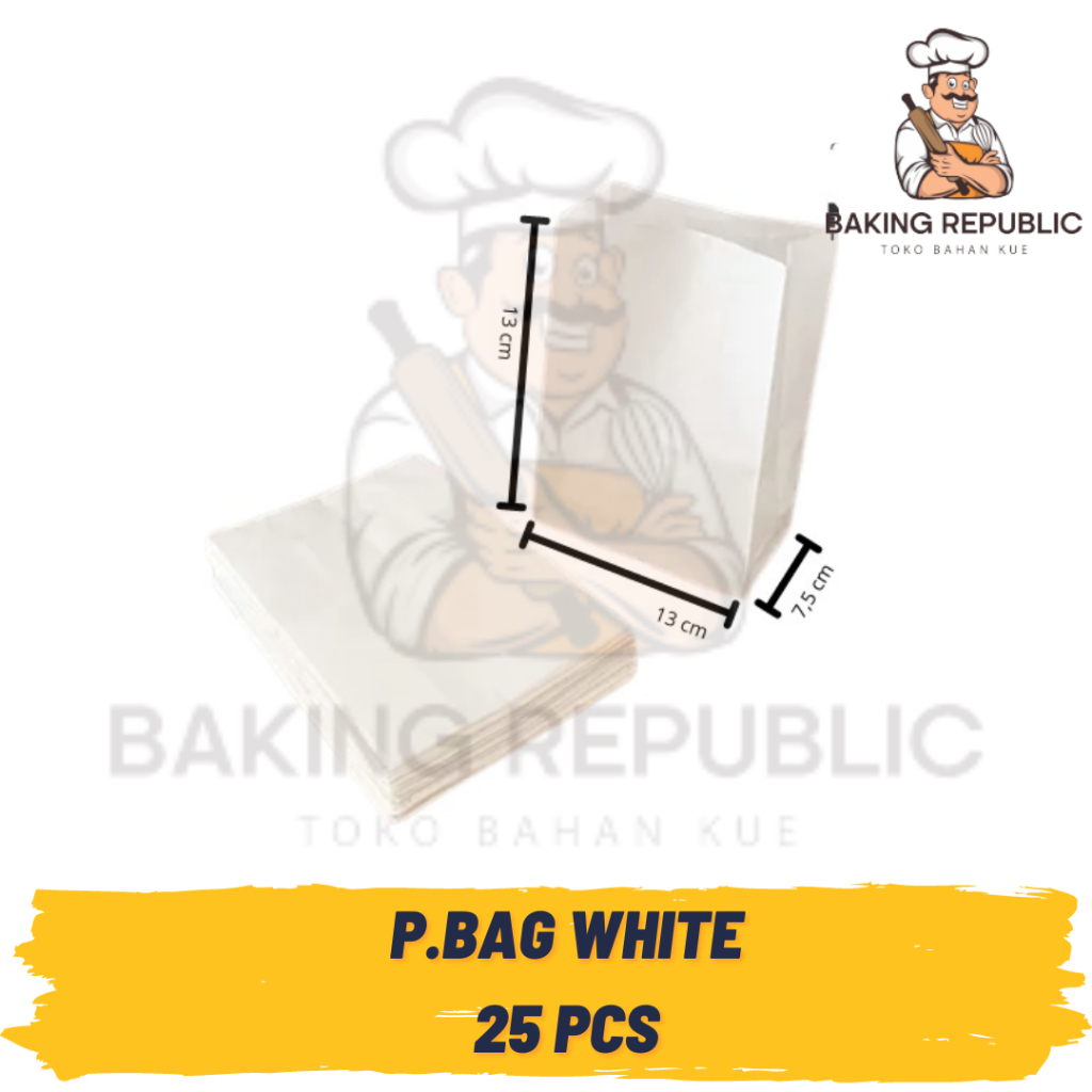 

PAPER BAG WHITE | WARNA PUTIH | TAS KERTAS PEMBUNGKUS KUE | 25 PCS | ALL VARIAN SIZE