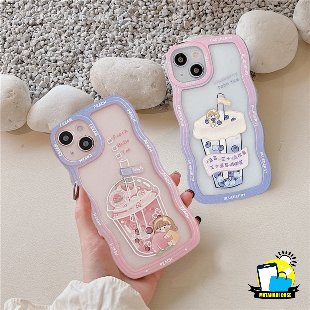 MATAHARI CASE SOFTCASE PEACH BOBA TEA FOR VIVO Y36 Y78 Y11 Y12 Y15 Y17 Y15S Y01 Y16 Y02S Y20 Y12S Y2