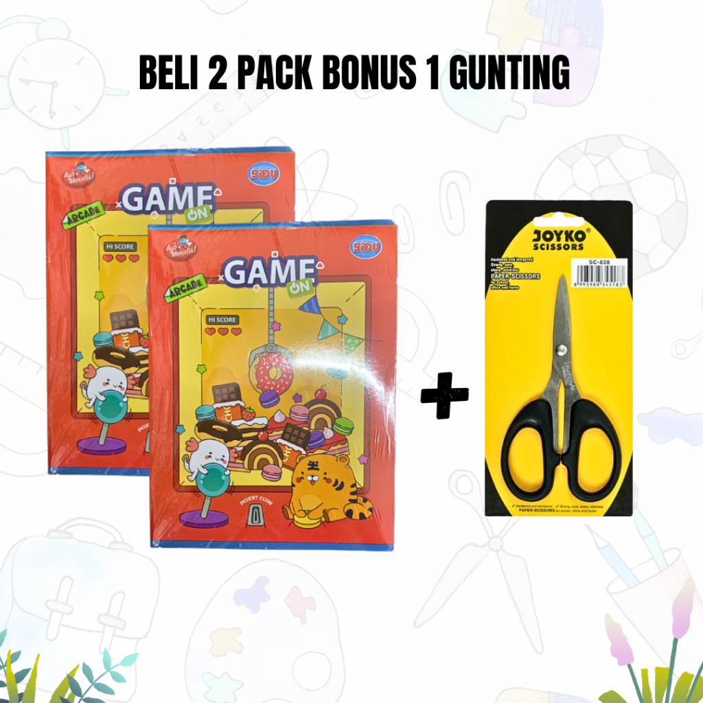 

BUKU TULIS SIDU ISI 10 58 LEMBAR (2 PACK) BONUS GUNTING