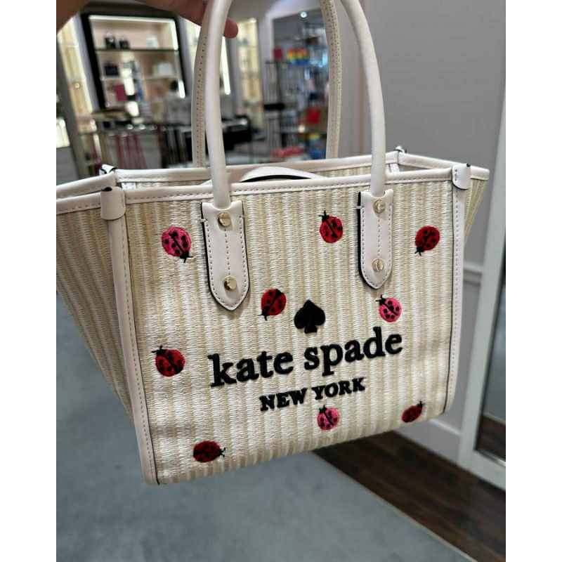 KATE SPADE KS ELLA SMALL TOTE BAG DOTTIE NATURAL