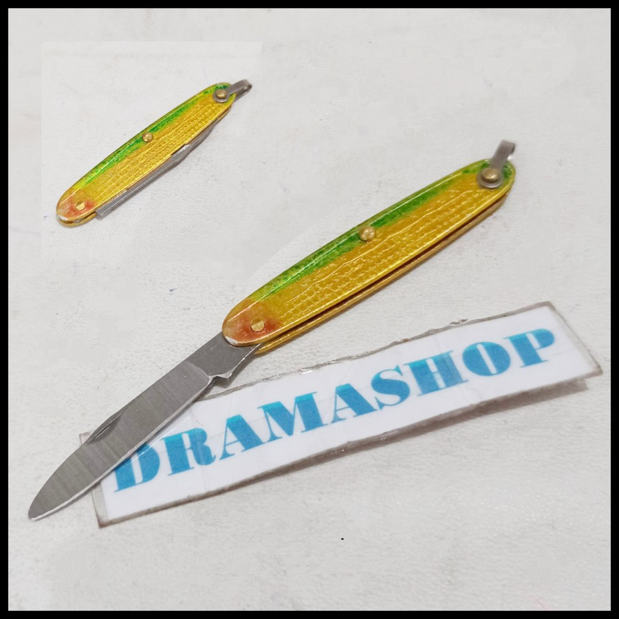 Pisau Lipat jagung jimat full metal logam Mini Kecil