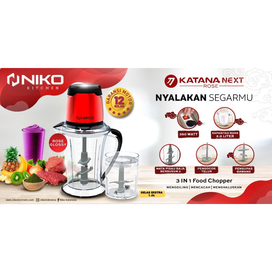 Niko Food Chopper Katana Next Rose