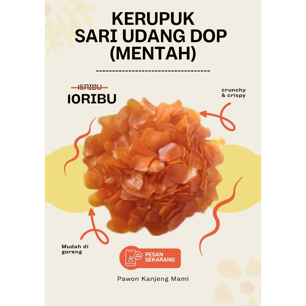 

Kerupuk Sari Udang Dop 100gr/250gr/Mentah/Mateng - kerupuk seblak