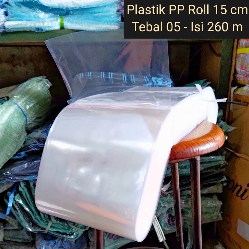 Plastik PP Roll Lebar 15 cm - Bening Tebal 05