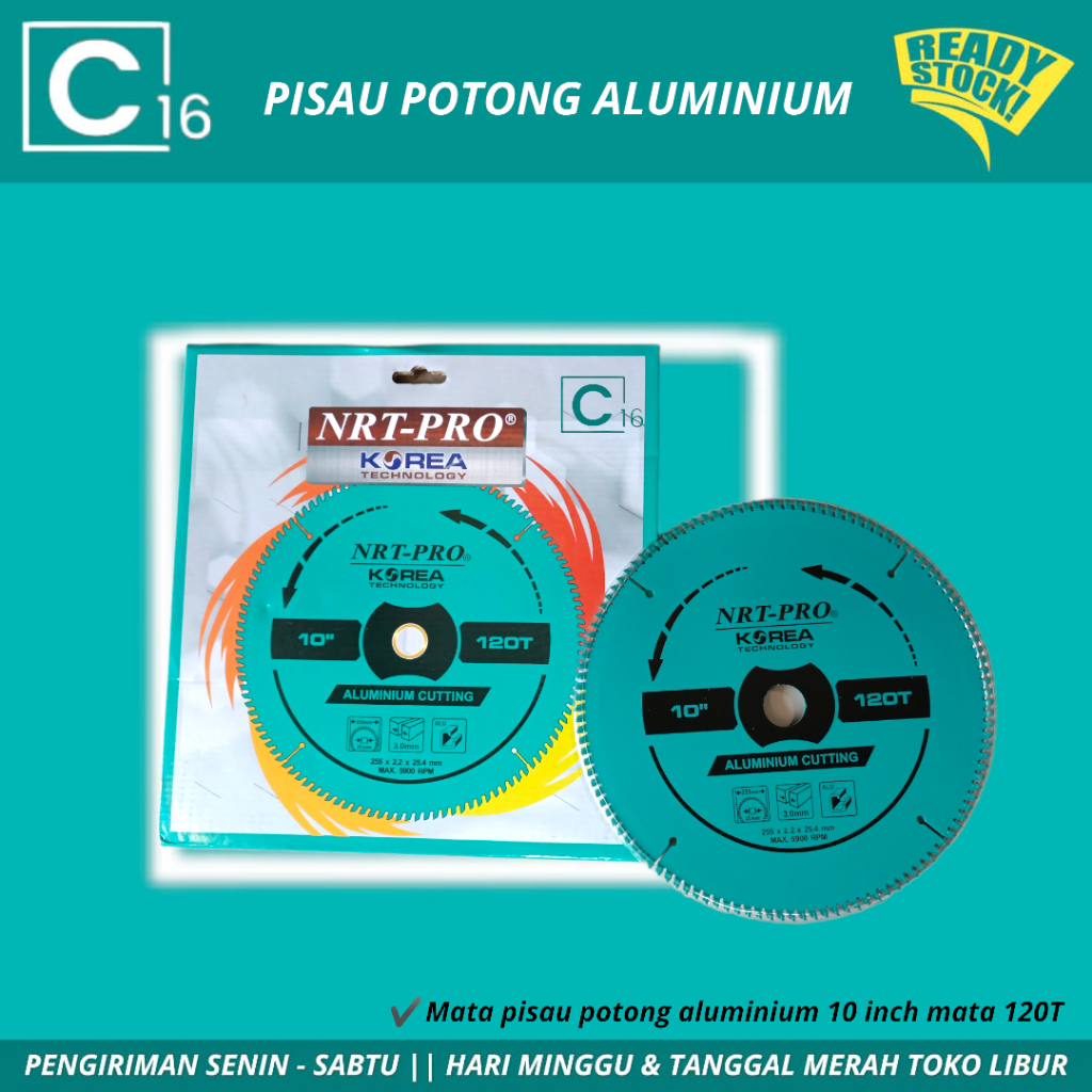 Mata Gergaji Kayu Mata Potong Aluminium 10 Inch 24T Circular Saw Blade