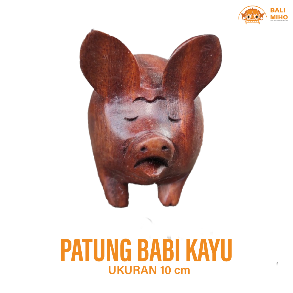 Patung Babi - Pajangan Babi - Pig Statue - Pajangan Babi Lucu - Patung Kayu - Patung Binatang - Patu