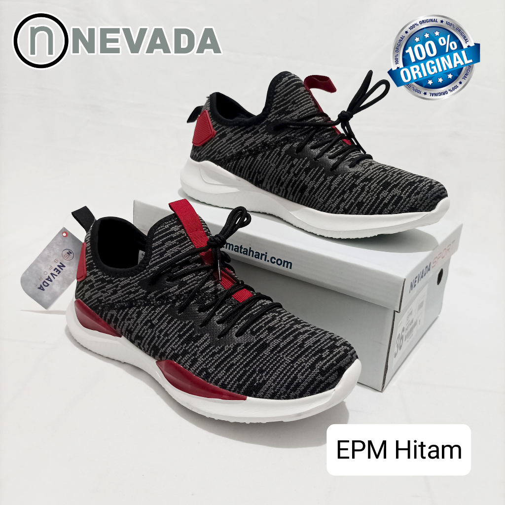 Sepatu Sneakers Pria NEVADA EPM Sport Warna Hitam 100% Asli
