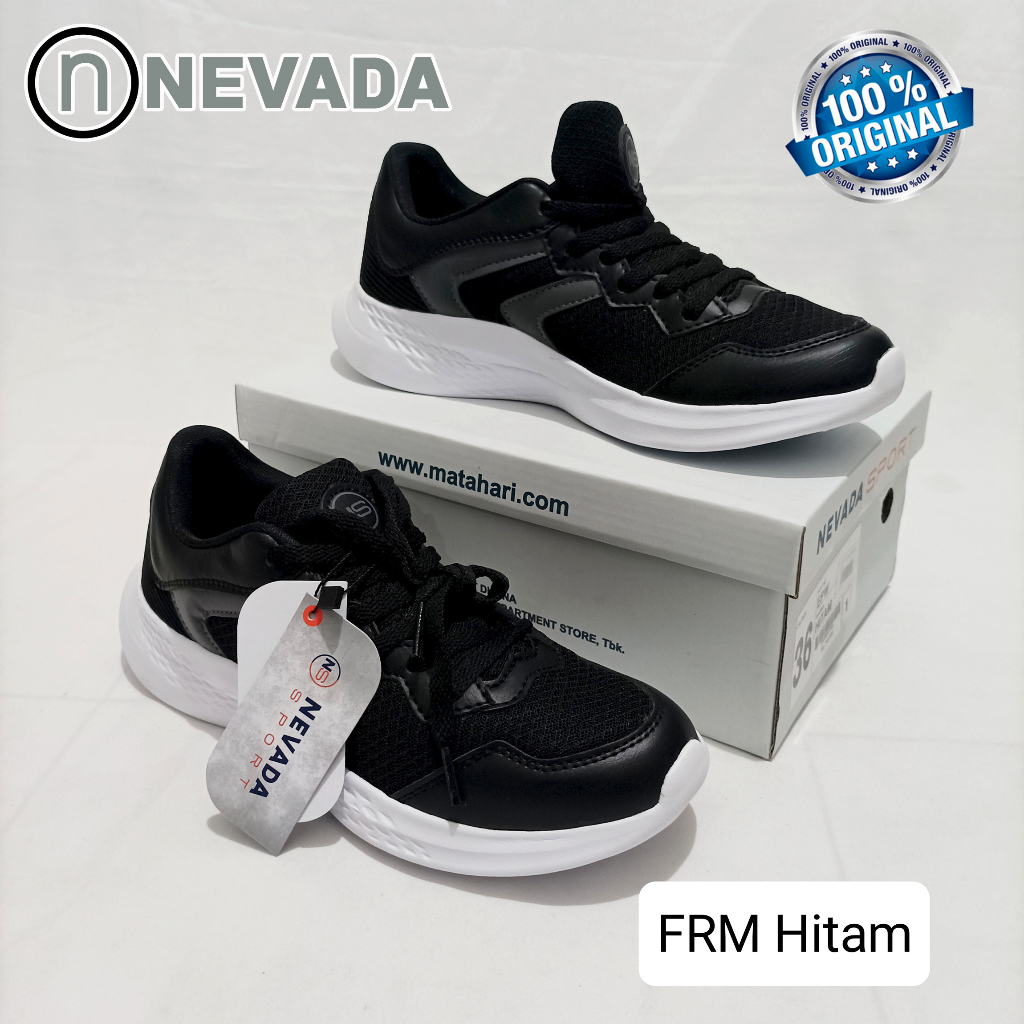Sepatu Sneakers Pria NEVADA FRM Sport Warna Hitam 100% Asli