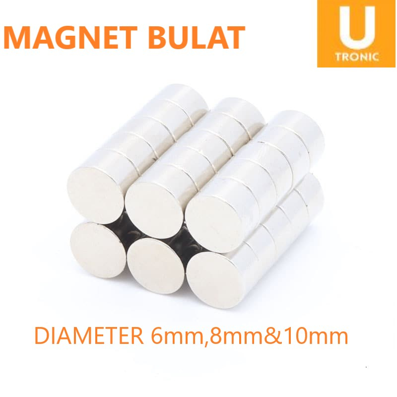 Magnet Neodymium Bulat Diameter 6mm,8mm&10mm