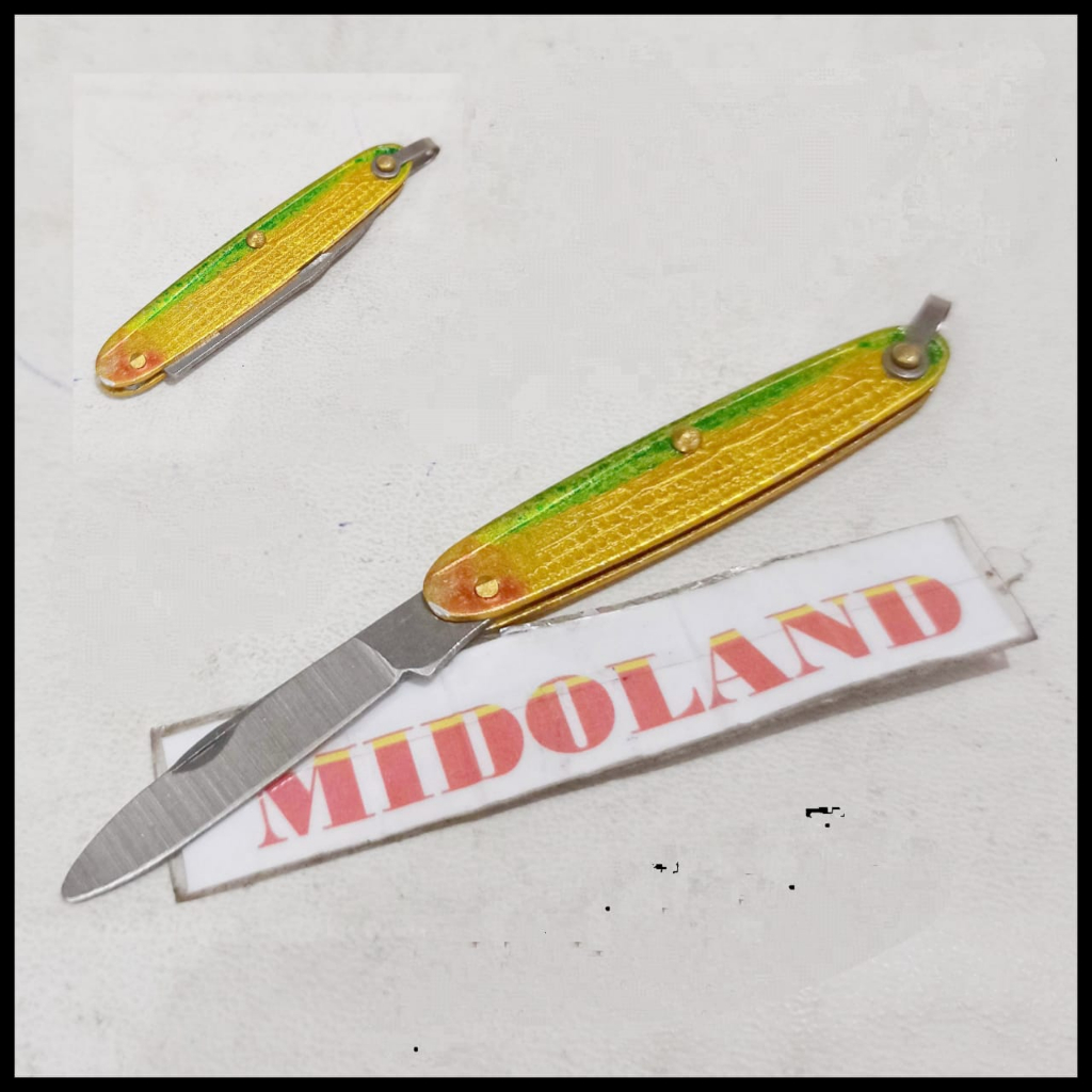Pisau Lipat jagung jimat full metal logam Mini Kecil