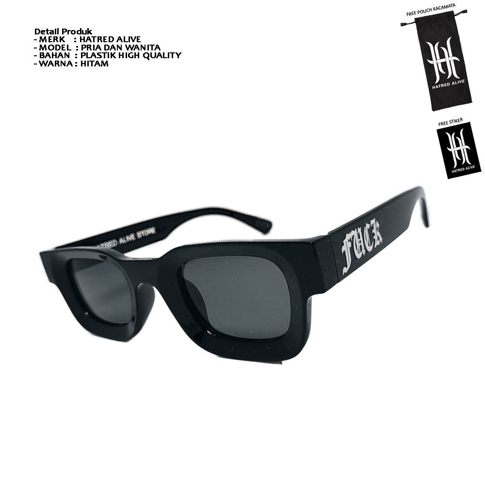 Kacamata Pria Wanita Frame Tebal Distro Branded Original Sunglasses Anti Radiasi Local Brand Warna K