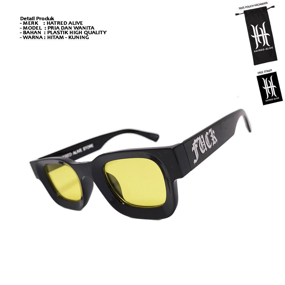 Kacamata Pria Wanita Frame Tebal Distro Branded Original Sunglasses Anti Radiasi Local Brand Warna K