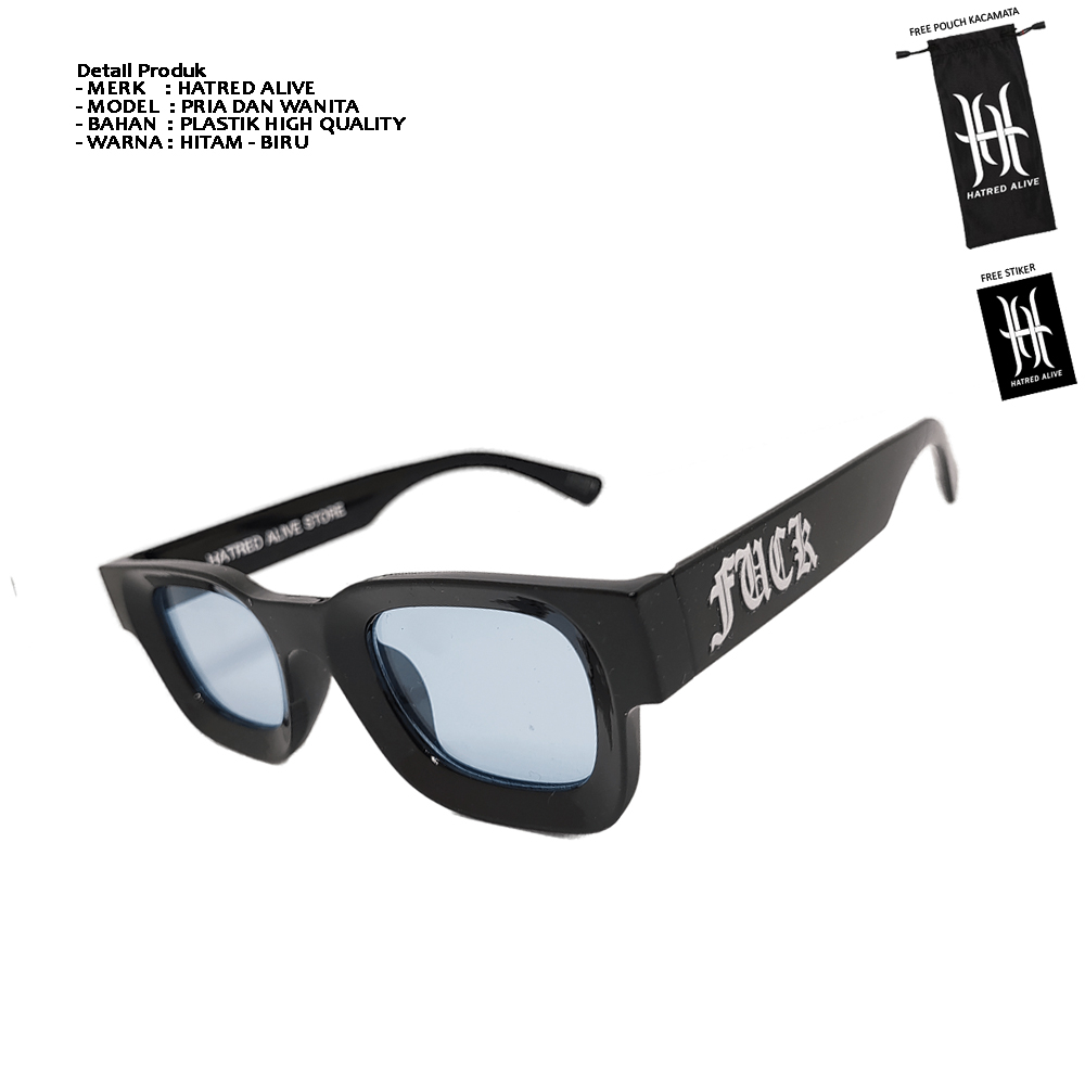 Kacamata Pria Wanita Frame Tebal Distro Branded Original Sunglasses Anti Radiasi Local Brand Warna K