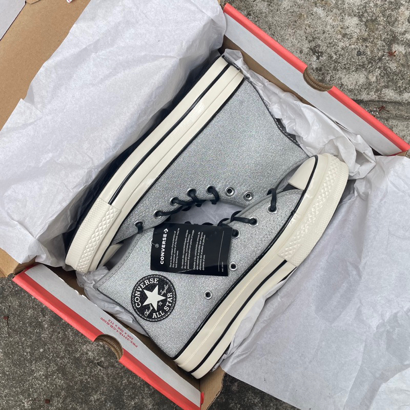 Converse Chuck 70 Hi Grey Glitter Women