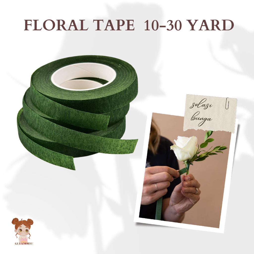 

Floral tape flower tape selotip tangkai bunga daun 10 -30 yard per roll