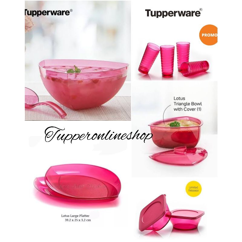 lotus serving set tupperware / tempat penyajian makanan tupperware kristal