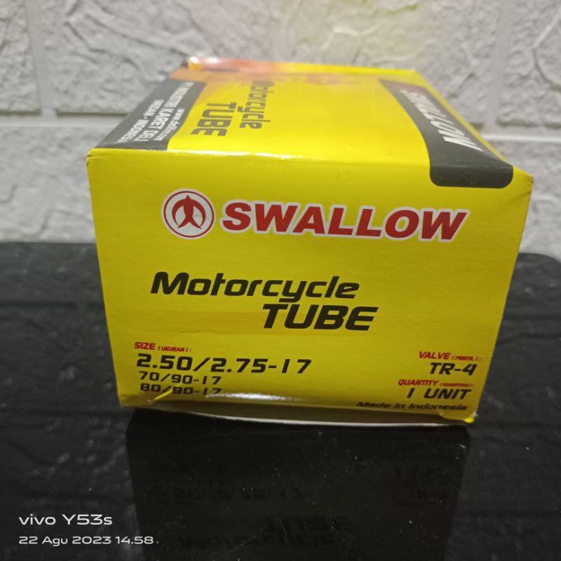Ban dalam SWALLOW ring 17/ban dalam ukuran 250/275-17 ban 80/90-17