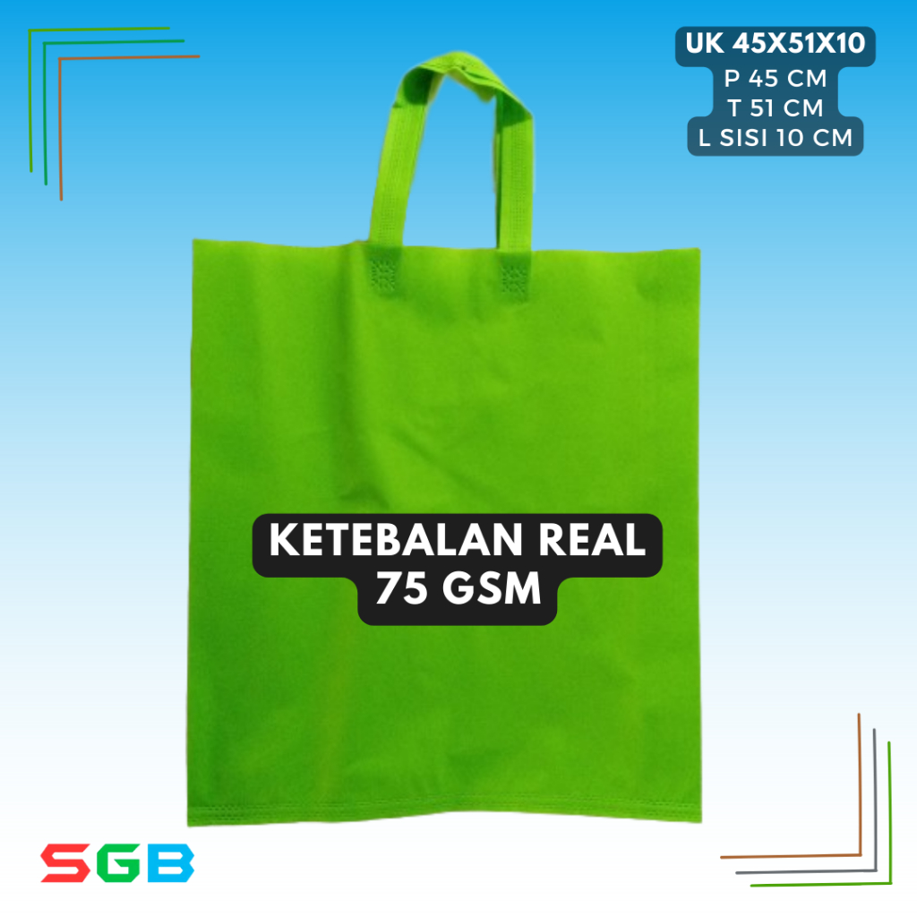 

1 PCS Tas Spunbond Handle uk 45x51x10 / Goodie Bag / Tas Kain Polos