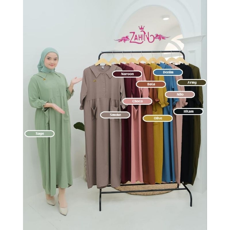 Riani/gamis/dress/cringkel/ORI zahin/simpel/mewah/elegan