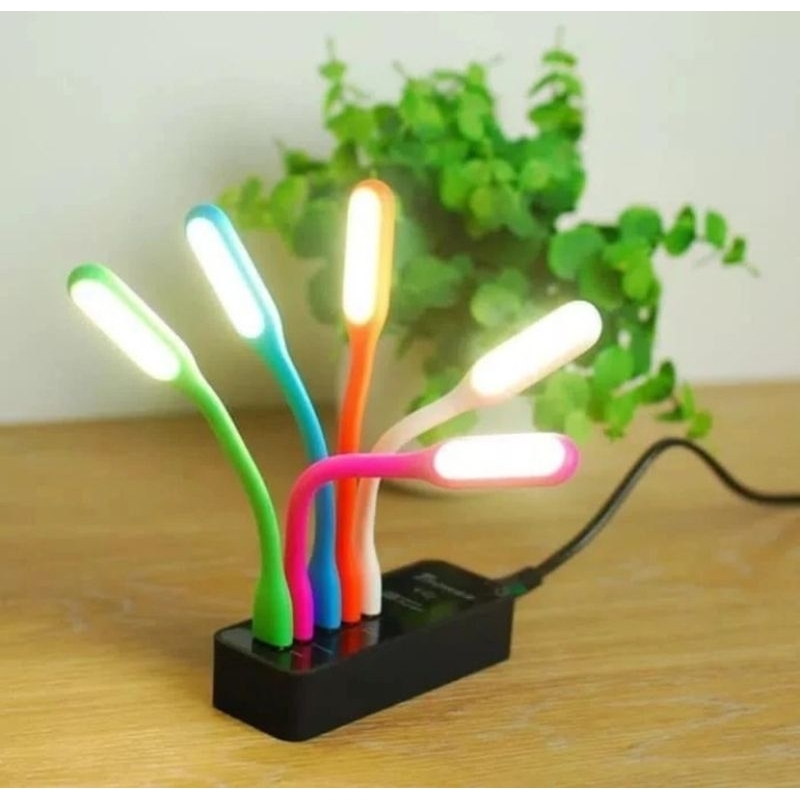 Lampu Sikat LED USB mini model sikat super terang flexibel colok power Bank