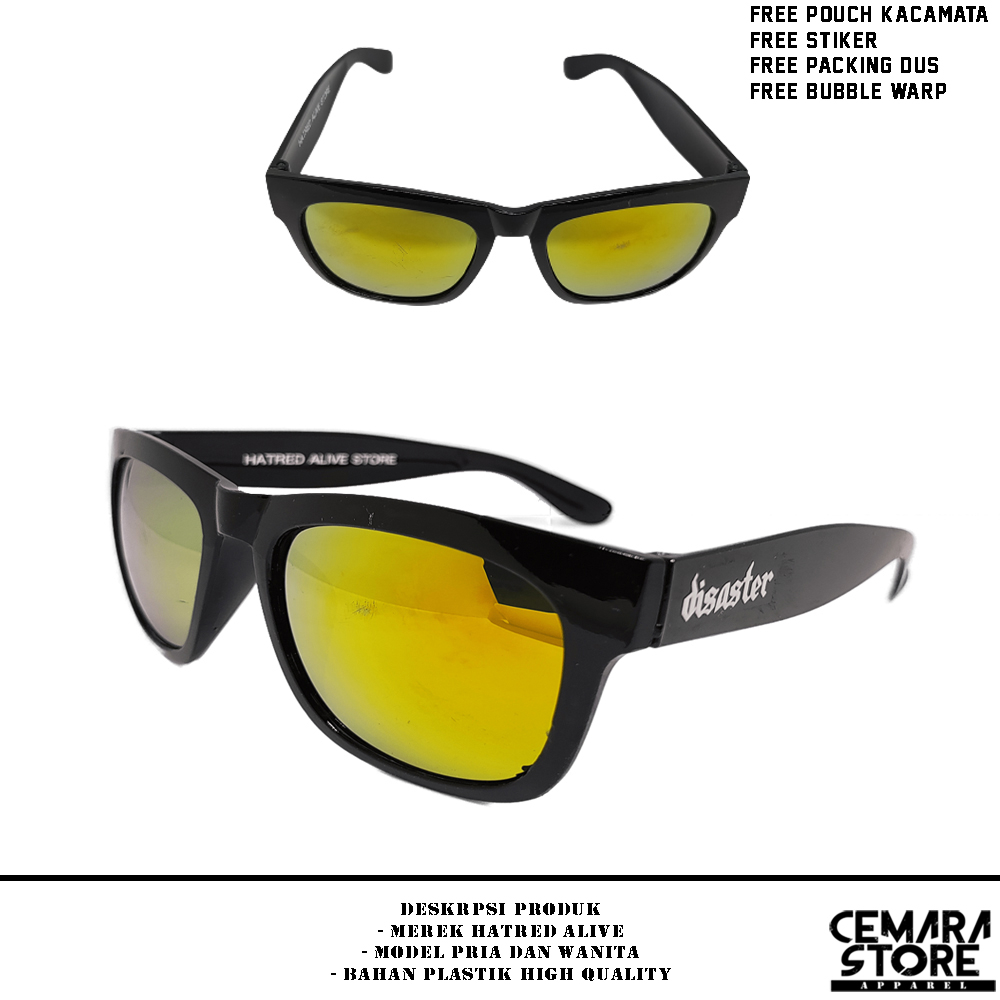 Kacamata Distro Clothing Local Brand Original HATRED ALIVE Sunglasses Eyewear Anti Silau Untuk Pria 