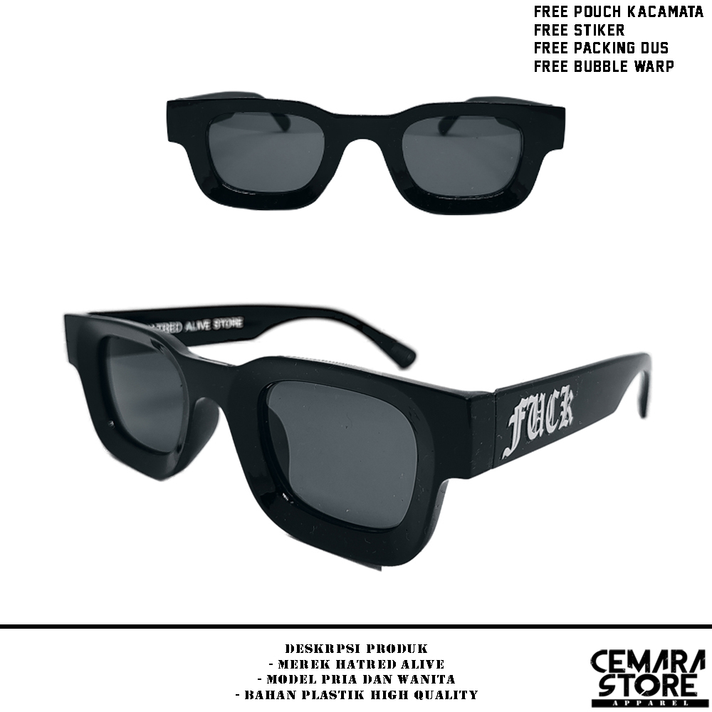 Kacamata Pria Wanita Frame Tebal Distro Branded Original HATRED ALIVE Sunglasses Anti Radiasi Local 