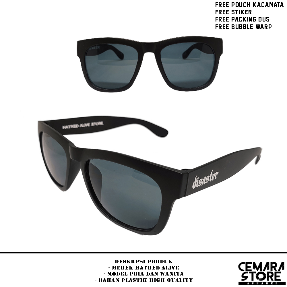 Kacamata Distro Clothing Local Brand Original HATRED ALIVE Sunglasses Eyewear Anti Silau Untuk Pria 