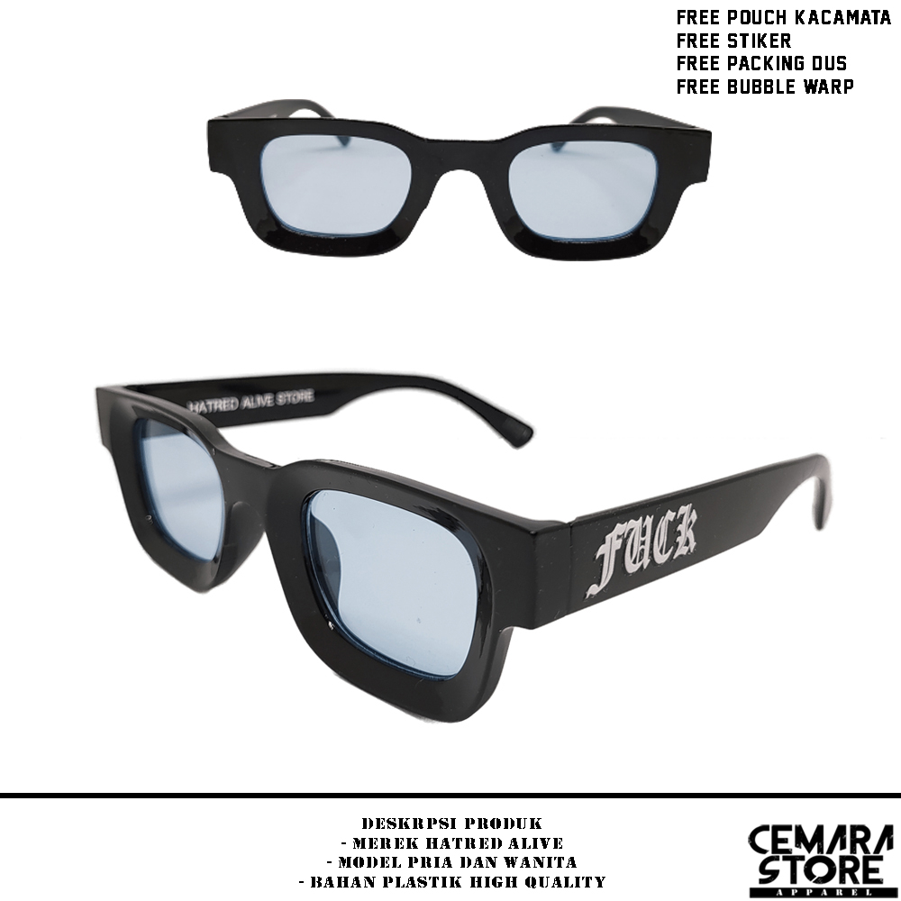 Kacamata Pria Wanita Frame Tebal Distro Branded Original HATRED ALIVE Sunglasses Anti Radiasi Local 