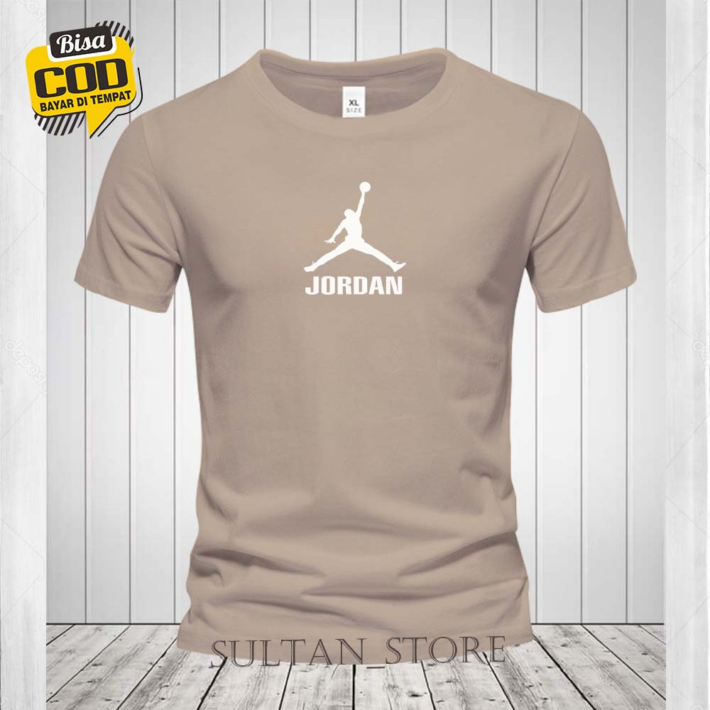 Baju Kaos Distro Jordan Logo Text Putih >Baju Lengan Pendek Premium Quality >Kaos Pria&Wanita /SULTA