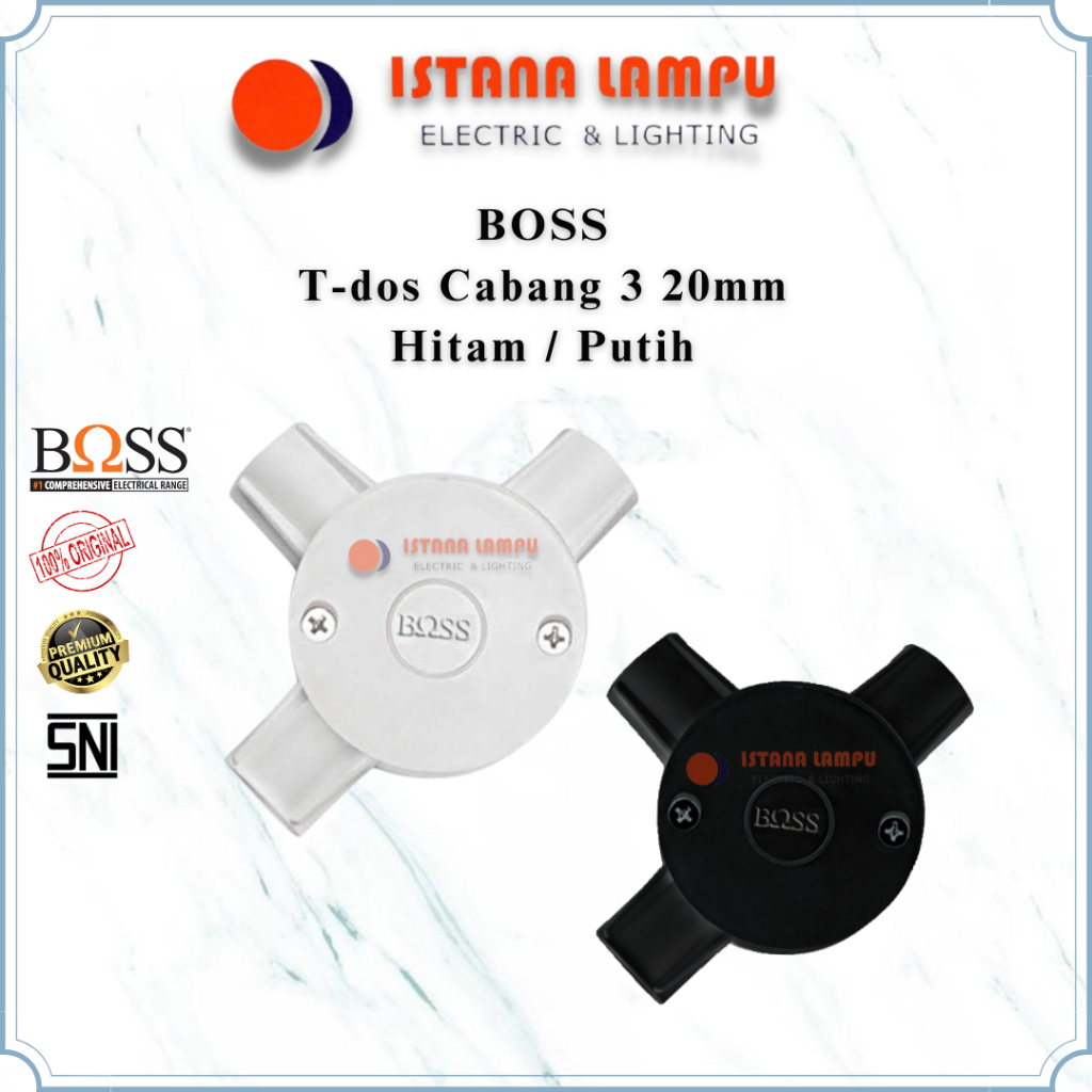 BOSS T-dos Cabang 3 20mm Hitam/Putih
