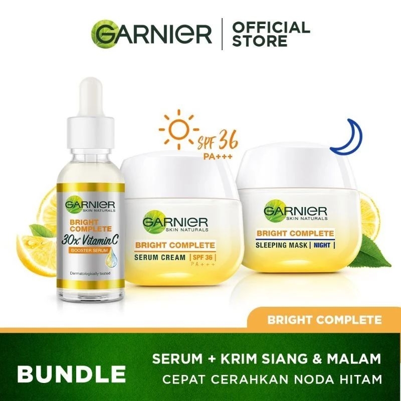 Garnier Bright complete serum, krim siang &amp; malam