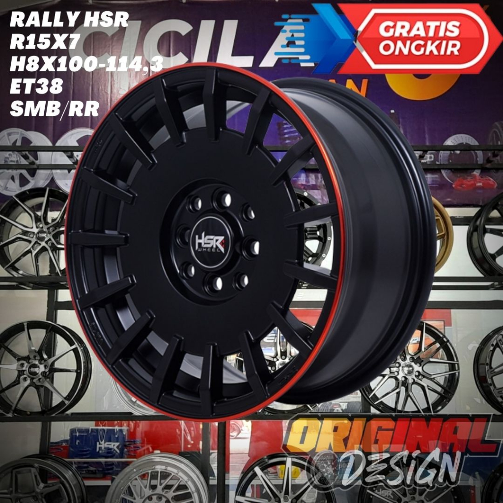 Velg Mobil Aveo , Kalos , Spark , Spin , HSR RALLY Ring 15 R15 BLACK RED