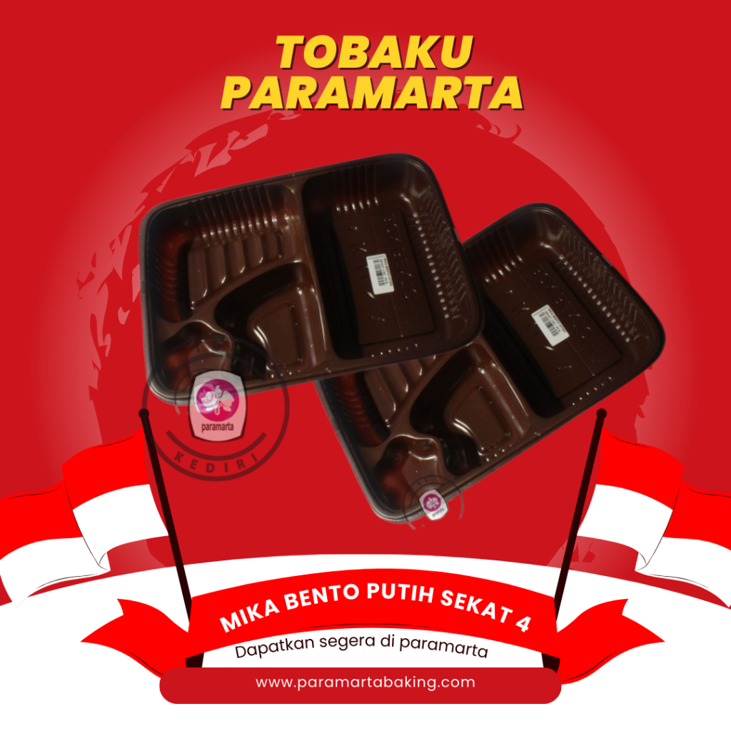 KOTAK MAKAN MIKA BENTO TRAY KOTAK HITAM COKLAT SEKAT 4 / TRAY BENTO / KOTAK MAKAN / MIKA BENTO 4 SEK
