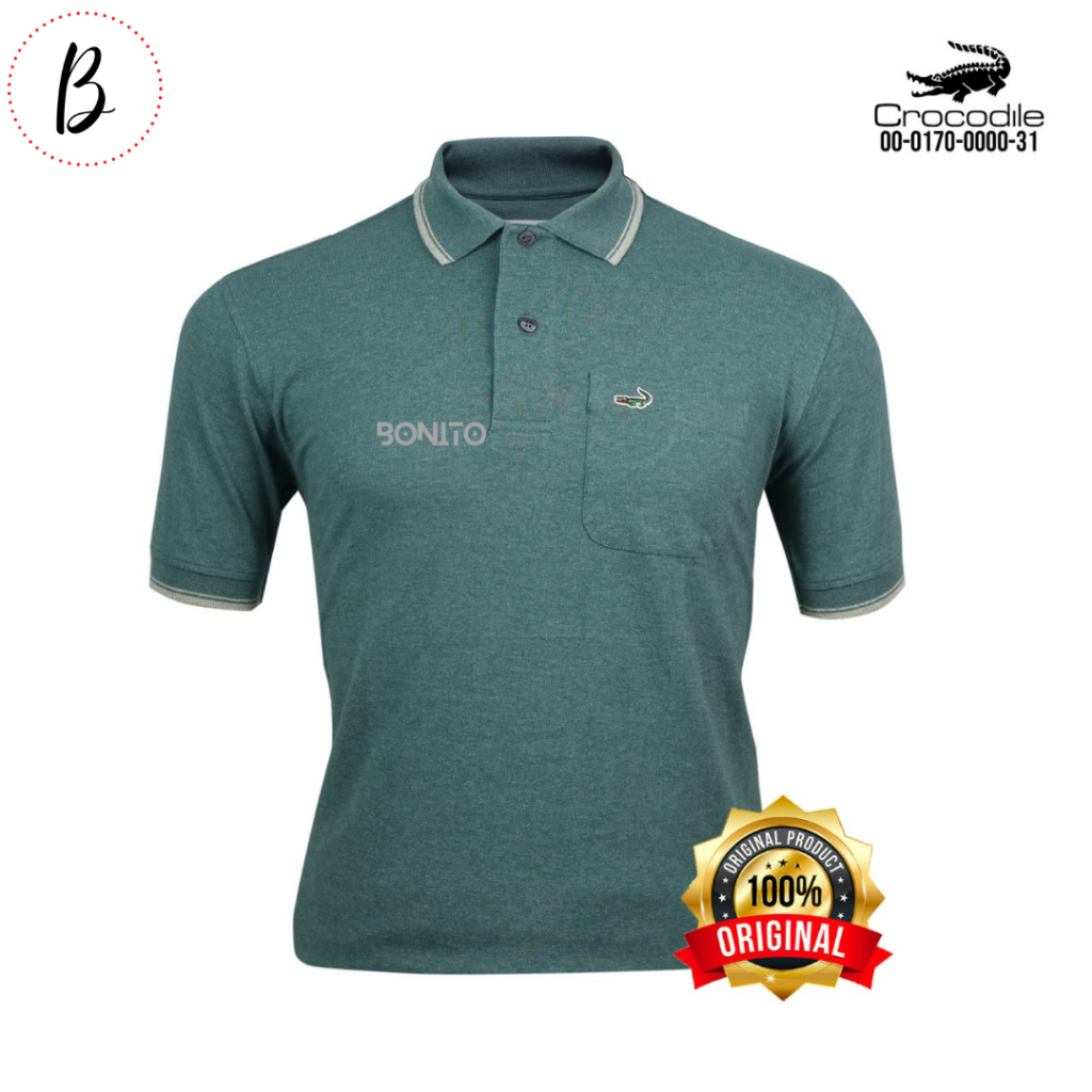 KAOS POLO SHIRT CROCODILE SPORT LENGAN PENDEK BERKANTONG BAHAN KATUN ASLI ORIGINAL POLOS