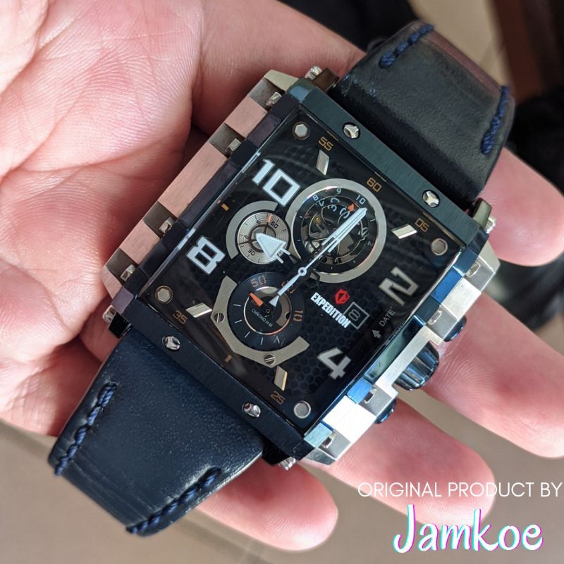 Jam Tangan Arloji Expedition Tipe E 6757 M Titanium Remaja Cowok Pria Analog Original Ori Murah Anti
