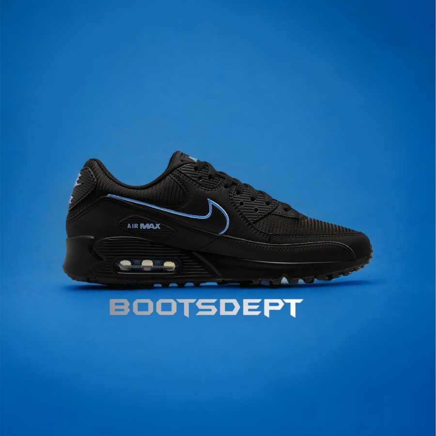 Air Max 90 Triple Black Blue (100% Authentic)