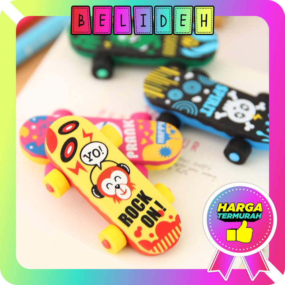 

☛BELIDEH☚ Penghapus Pensil Sekolah Karakter Skateboard S066