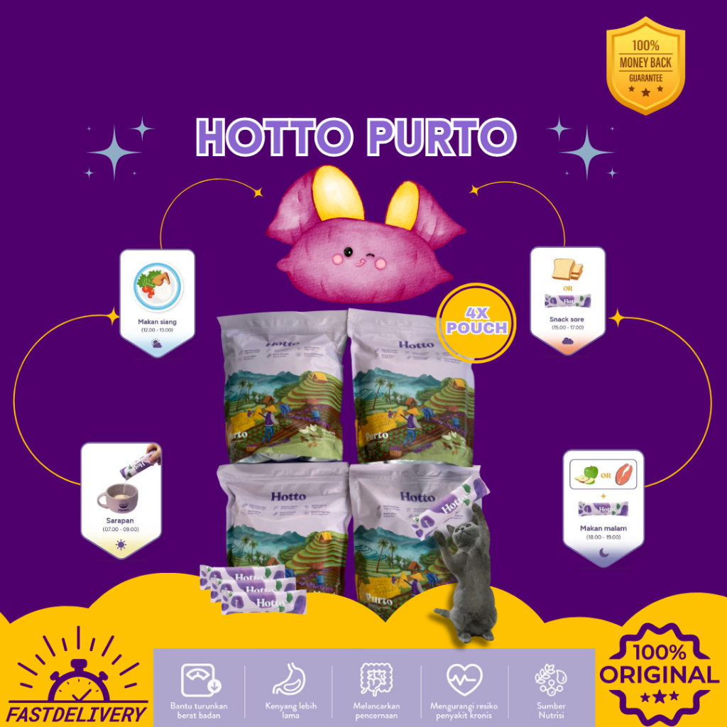 

PROMO Hotto Purto 1,2,4 Pouch Multigrain with Purple Potato Minuman diet sehat