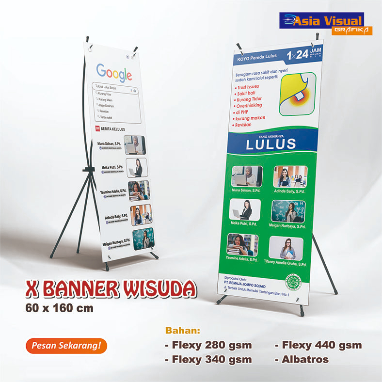 X - BANNER / WISUDA STANDING BANNER / PAKET TIANG 60X160 BANNER ALBATROS