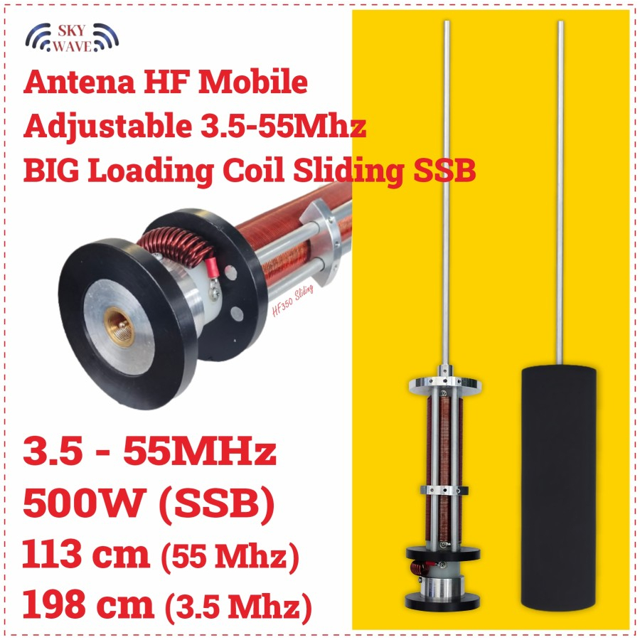 Antena with Shunt Tuner Tunable 3.5-55Mhz 500W ALLBAND ALLMODE